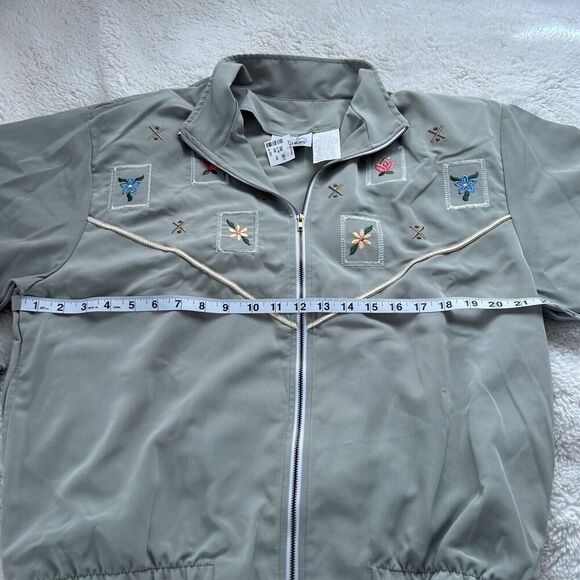 Bonnie Blain Women's Vintage Color Block Embroidered Bomber Jacket Size 12P‎ - Picture 5 of 8